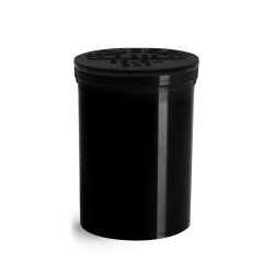 30 Dram Hinge Top Containers, Black Polypropylene Plastic Pop Top Vials