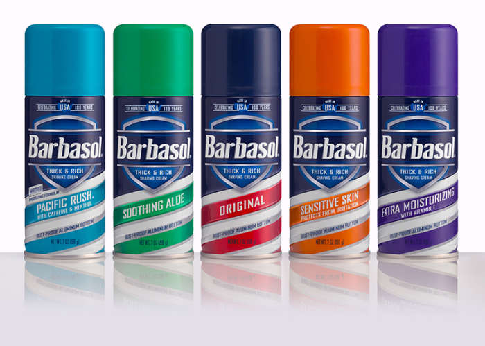 Crown's debossed aerosol technology gives contemporary feel to Perio's iconic Barbasol shaving cream