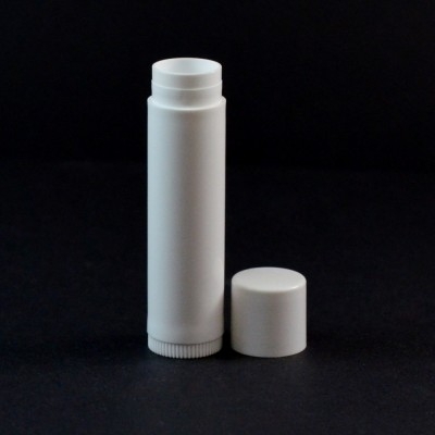 .15 oz White Classic Lip Balm Container, 2.65" Tall with Cap - #500_3710158401