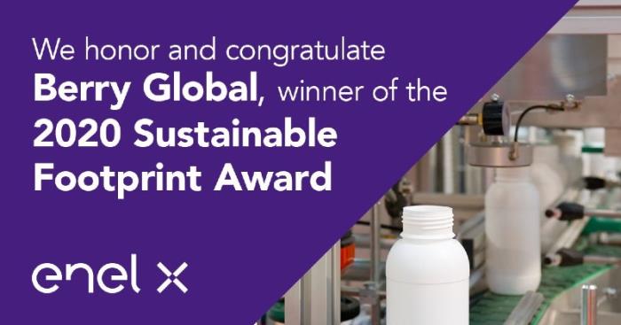 Berry Global is awarded with an Enel X Sustainable Footprint Award