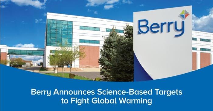 Berry Global Announces Science-Based Targets to Cut Operational and Supply Chain Emissions