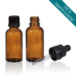 CRAM | In-Stock Boston Round Amber Glass Bottle