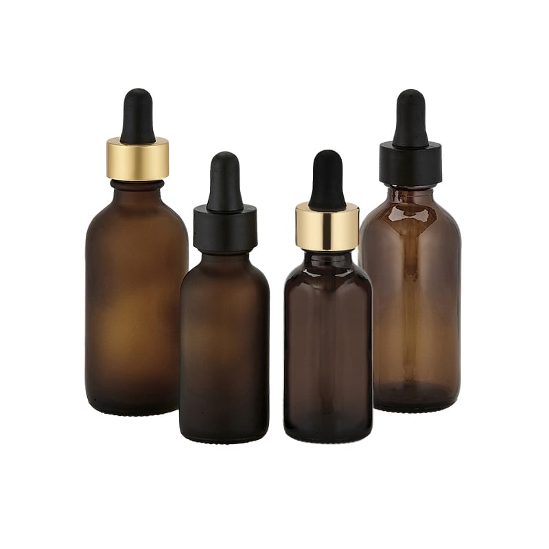 SHAM | Boston Round Amber Glass Bottles