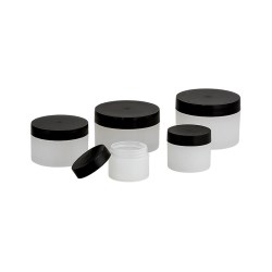 HBPP_B | In-Stock Black Cap Thick Walled PP Jar