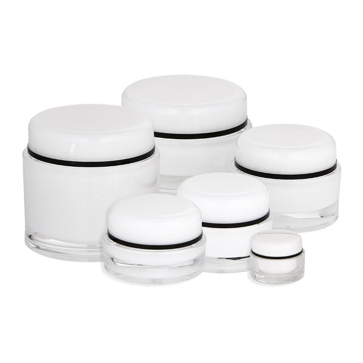J03 |  Shiny silver trim acrylic jars