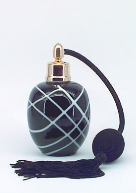 Dressing table spray - black studio glass
