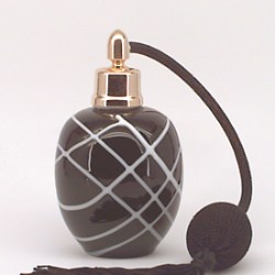 Dressing table spray - black studio glass