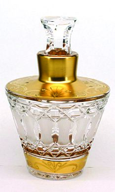 Hand cut stoppered bottle, gold 2