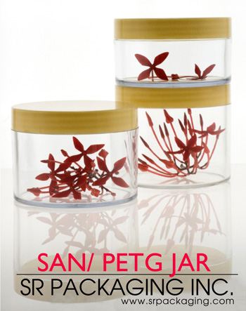 New SAN and PET-G jars for cosmetics and personal care products