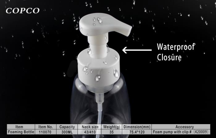 Waterproof Closure Foaming Bottle