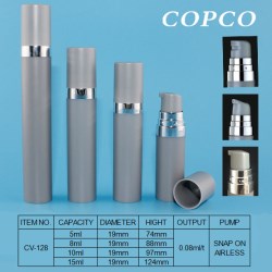 Small capacity airless bottle for travel or sample packs