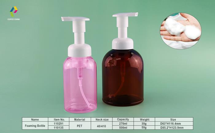 COPCOs hand wash foam pump with anti-spill closure