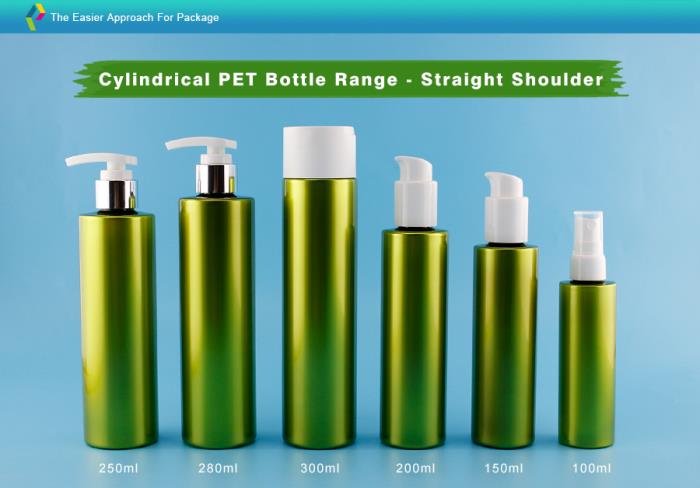 Cylindrical PET Bottle Range with Straight Shoulder