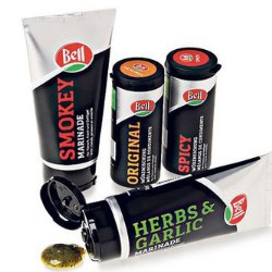 Bell entices men to the barbeque in Neopacs Polyfoil tubes
