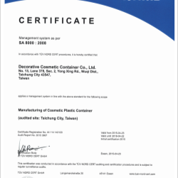 Cosmety has obtained SA8000 certification
