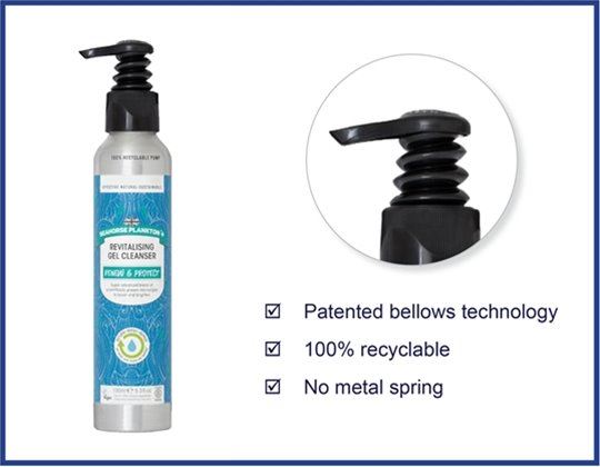 Cosmetics manufacturer relies on fully recyclable pump from TriMas Packaging’s Taplast™