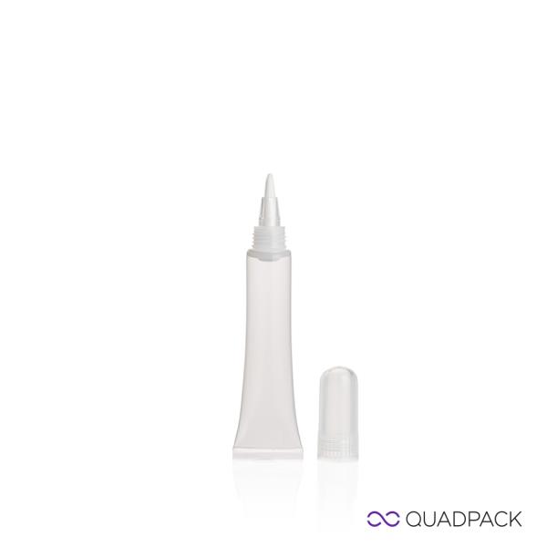 Tube with lip brush applicator and cap