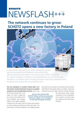 The network continues to grow: SCHÜTZ opens a new factory in Poland