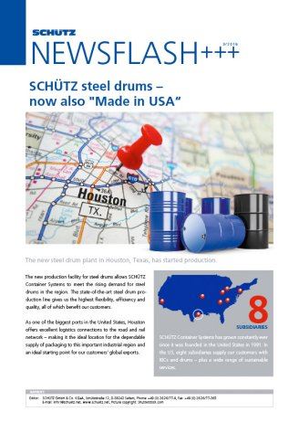 SCHÜTZ steel drums – now also "Made in USA“