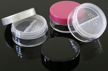 Loose powder jars with swivelling sifter