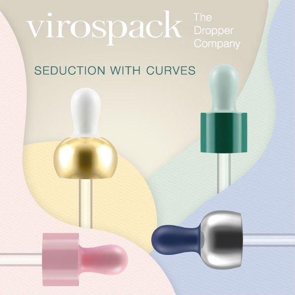 Virospack presents its seductive dropper pack with curves for cosmetics