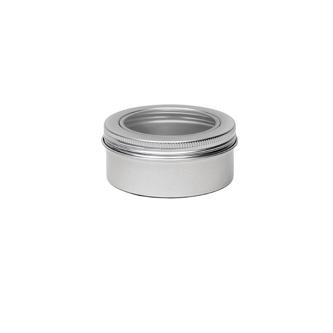 80 ml. Aluminium Tin with screwlid and window