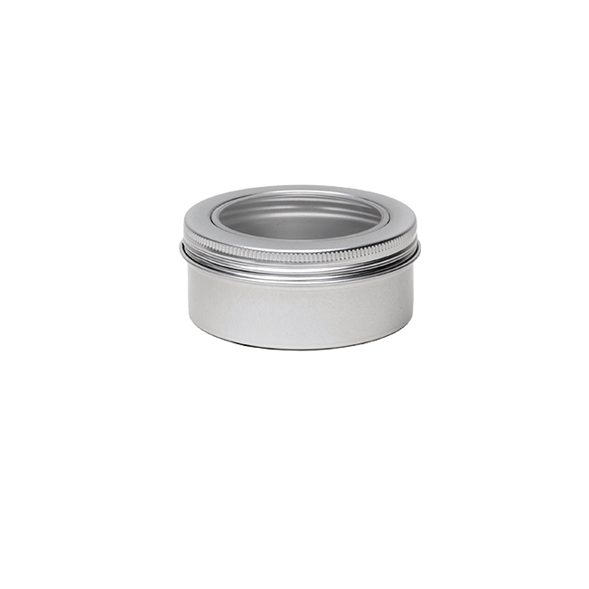 80 ml. Aluminium Tin  with screwlid and window