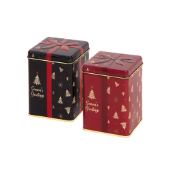 100 g square tin with hinged lid (assorted)