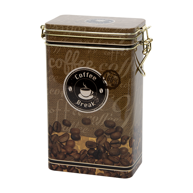 500 g rectangular coffee tin with clip closure