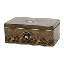 Rectangular biscuit tin with hinged lid