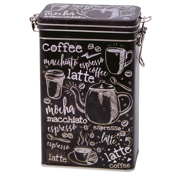 Rectangular tin 500 g with clip closure