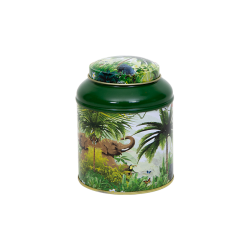 Round tin with domed lid and inner lid