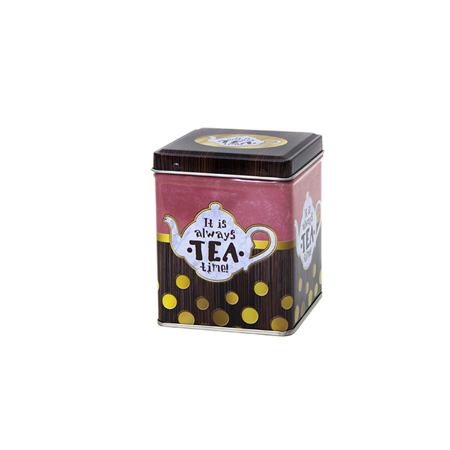 Square tin 100 g with hinged lid