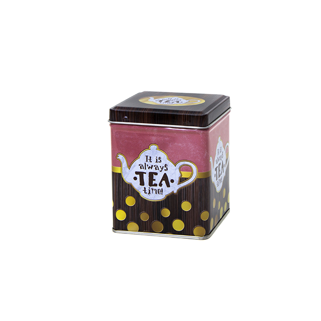 Square tin 100 g with hinged lid