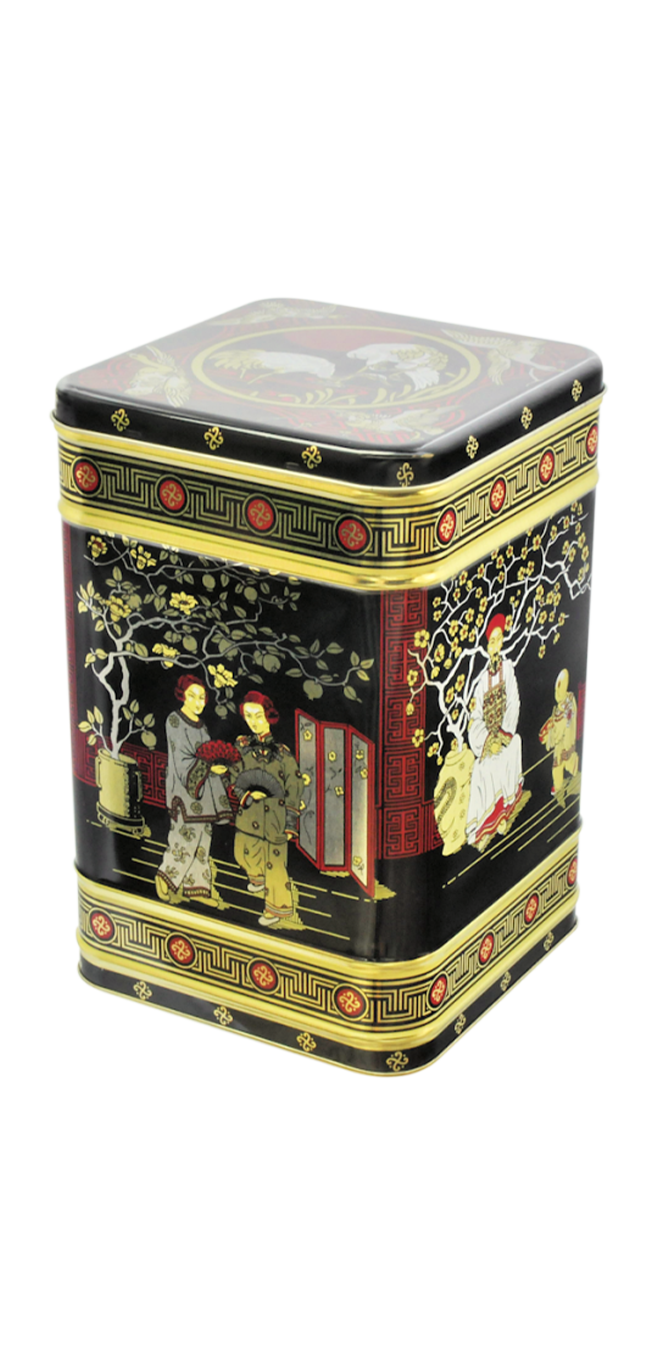 Square tin 2 kg with hinged lid