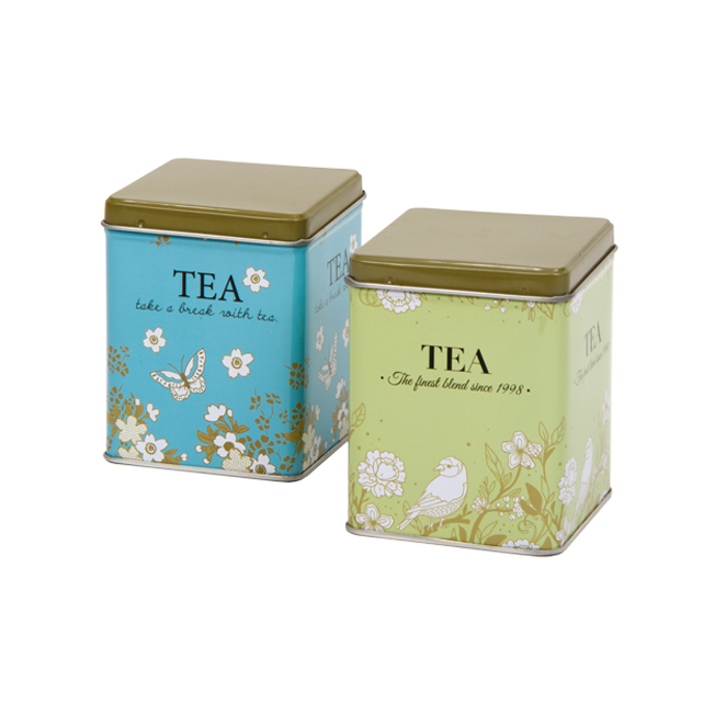 100 g square tin with hinged lid (assorted)
