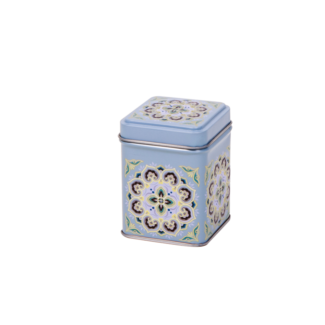 Tea tin 50 g with slip lid, embossed
