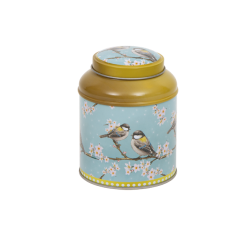 Round tin with domed lid and inner lid
