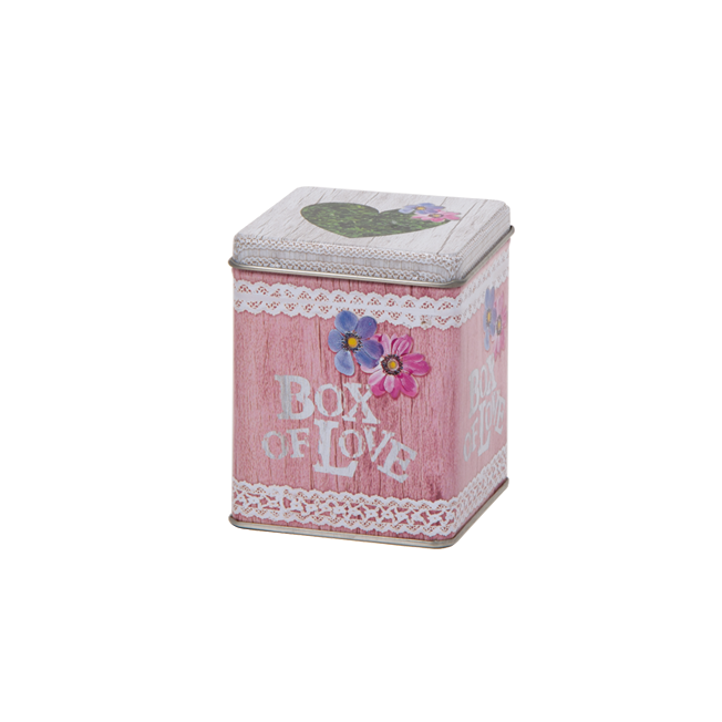 100 g square tin with hinged lid