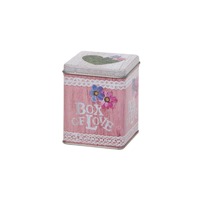 100 g square tin with hinged lid