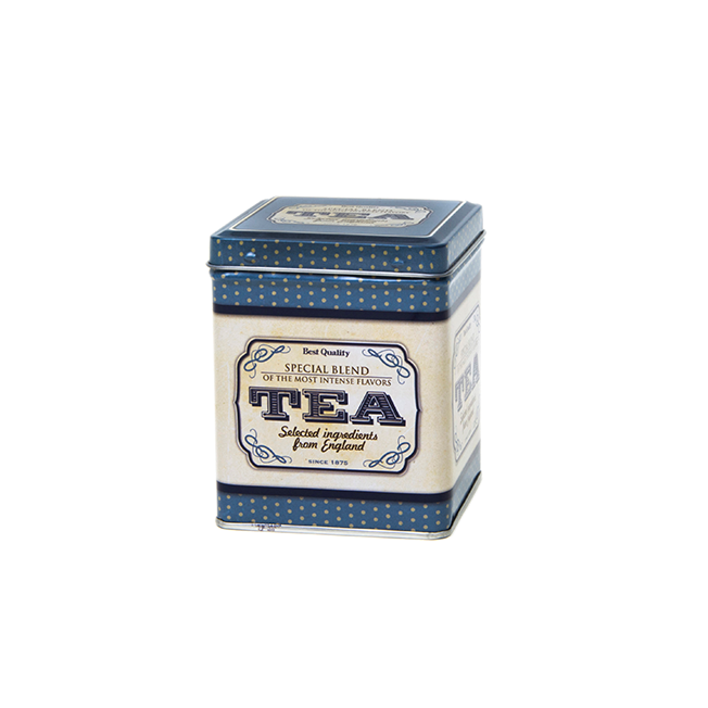 Square tin 100 g with hinged lid