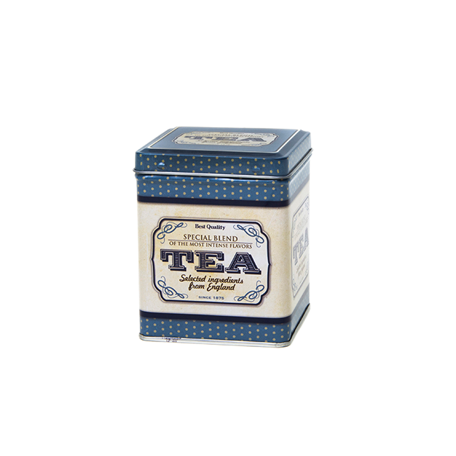 Square tin 100 g with hinged lid