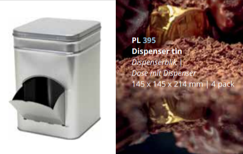 Square tin - dispenser tin