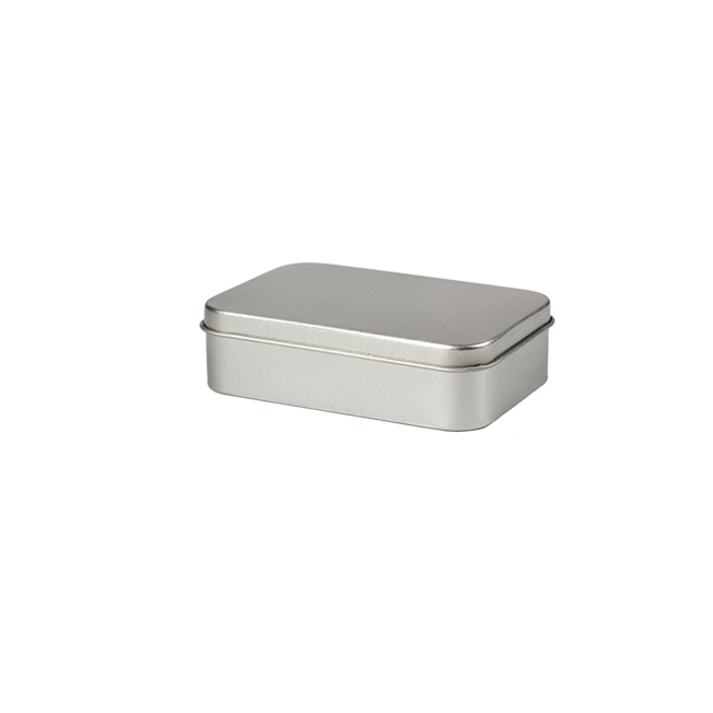 Rectangular tin - pill box with slip lid, large