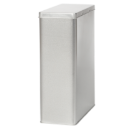Rectangular tin 1.25 kg with hinged lid