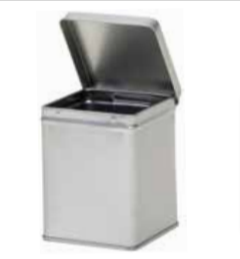 Square tin 500 g with hinged lid