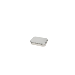 Rectangular tin - pill box with hinged lid