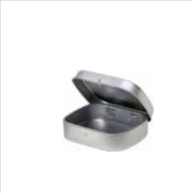 Rectangular tin - pill box with hinged lid, small