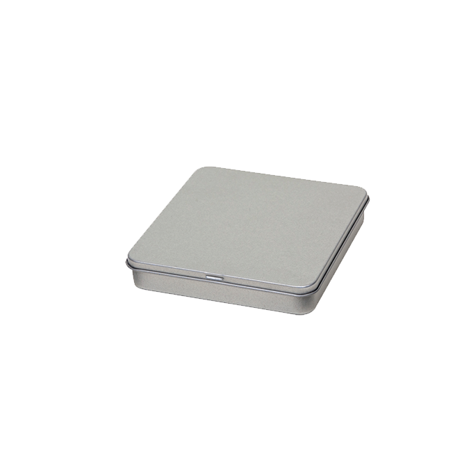 Square tin - tobacco tin with hinged lid