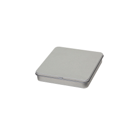 Square tin - tobacco tin with hinged lid